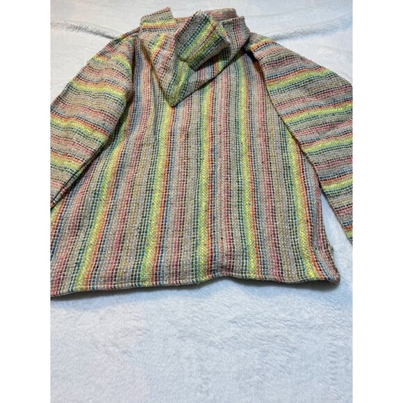 ARTESANIAS Acrylic BAJA SURF PONCHO HOODIE HOODED SWEATSHIRT JACKET Medium - Picture 13 of 16